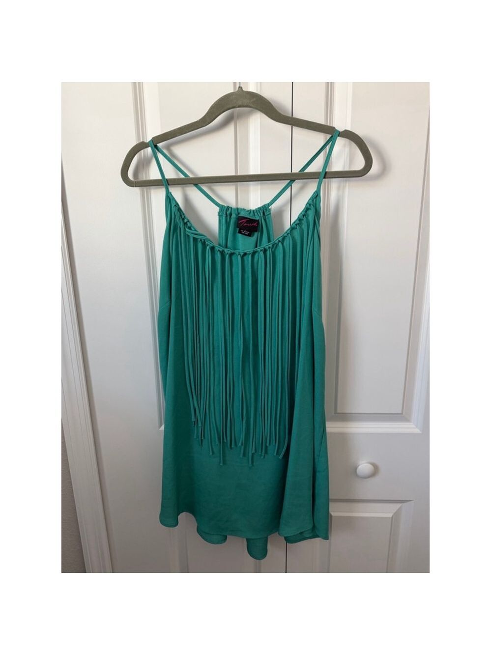 Torrid Teal Fringe Tank Top Plus Size 4